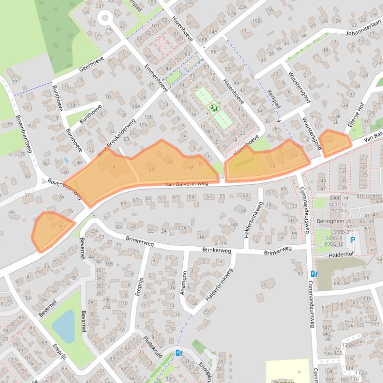 Kaart van postcodegebied 6721ZW.