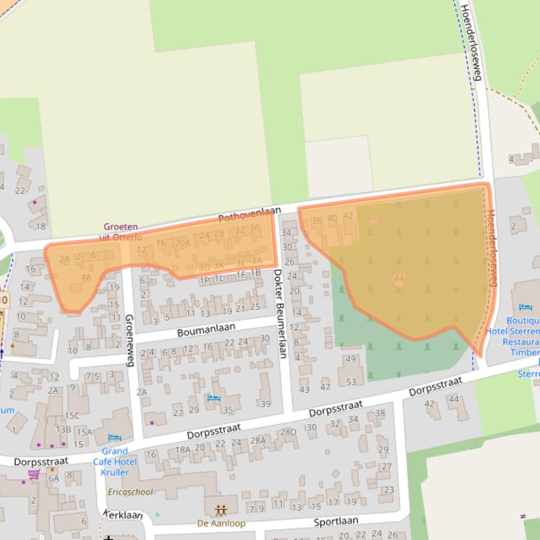 Kaart van postcodegebied 6731AJ.