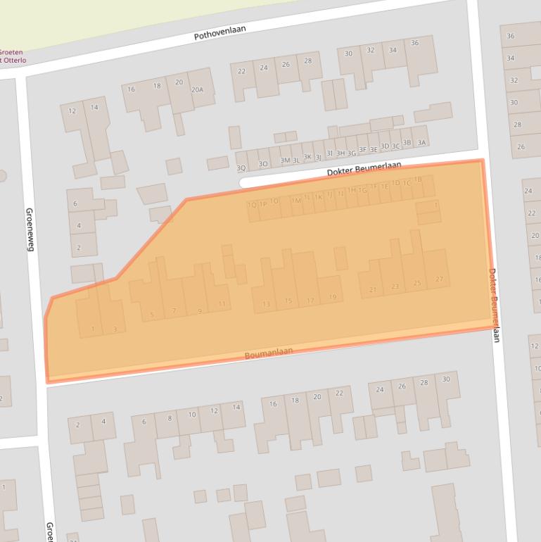 Kaart van postcodegebied 6731AL.
