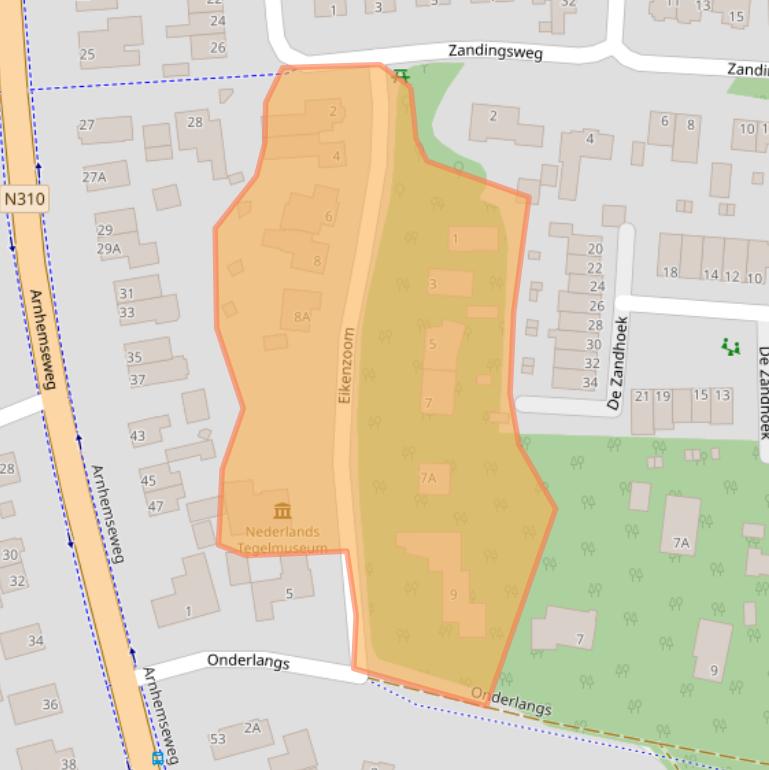 Kaart van postcodegebied 6731BH.