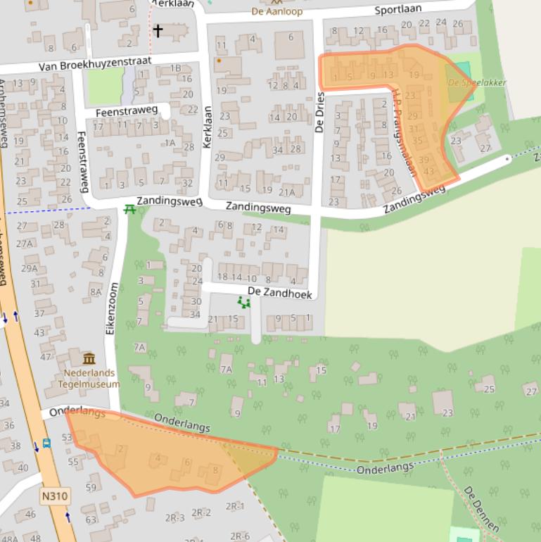 Kaart van postcodegebied 6731BL.