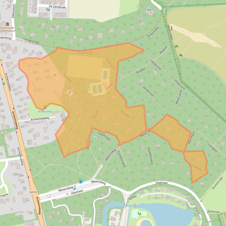 Kaart van postcodegebied 6731BX.