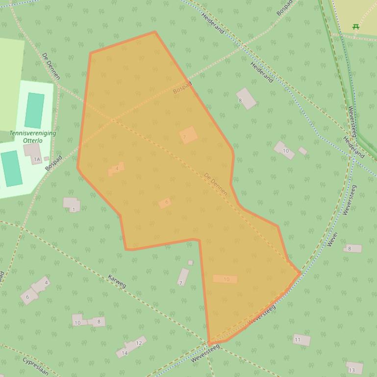 Kaart van postcodegebied 6731BZ.