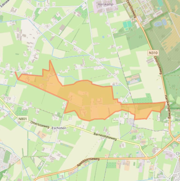 Kaart van postcodegebied 6731EG.
