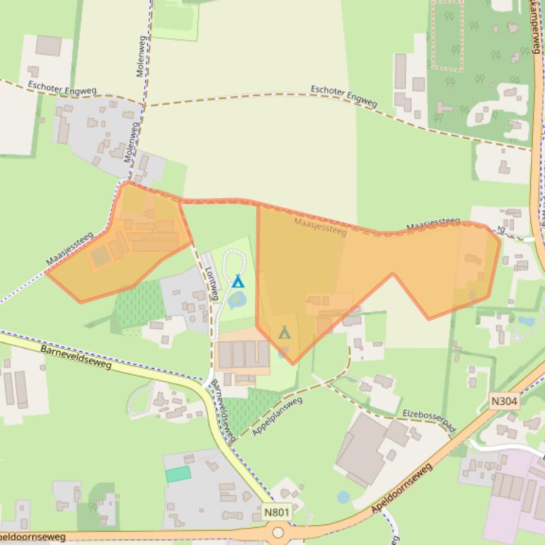 Kaart van postcodegebied 6731EM.