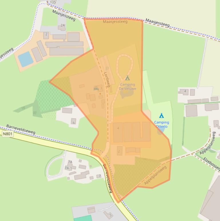 Kaart van postcodegebied 6731EN.