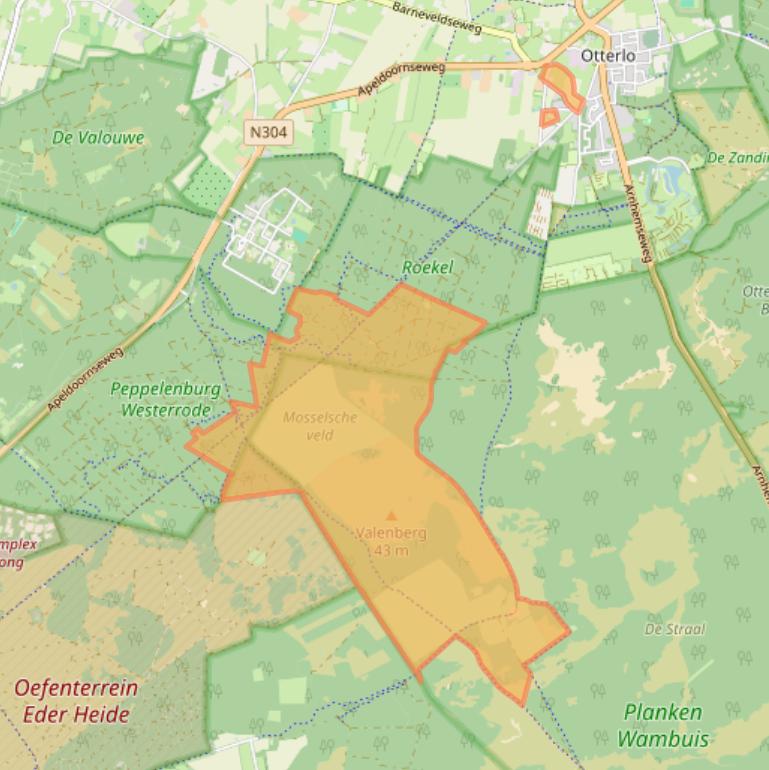 Kaart van postcodegebied 6731SK.