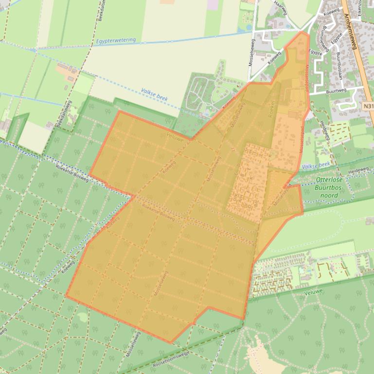 Kaart van postcodegebied 6731SM.