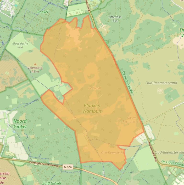 Kaart van postcodegebied 6731SP.