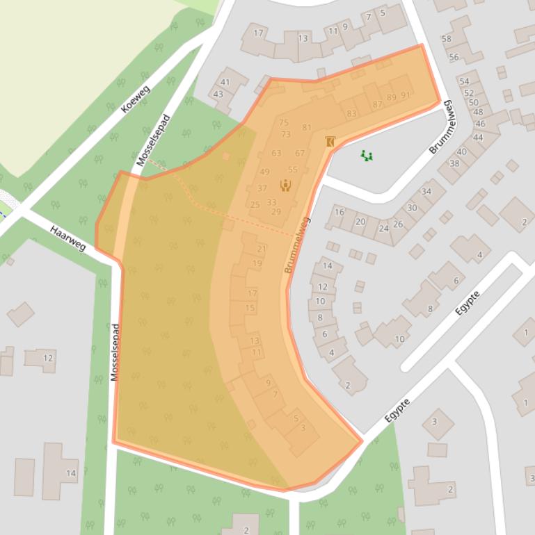 Kaart van postcodegebied 6731SW.