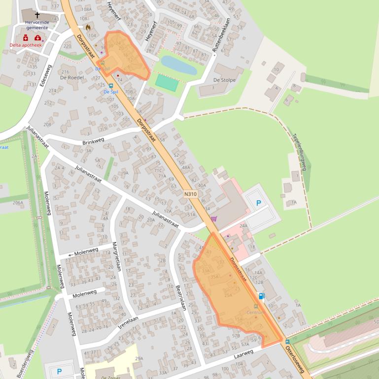 Kaart van postcodegebied 6732AA.