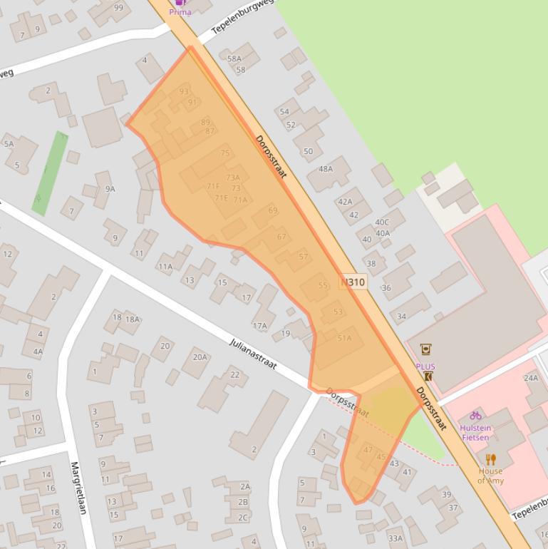 Kaart van postcodegebied 6732AB.