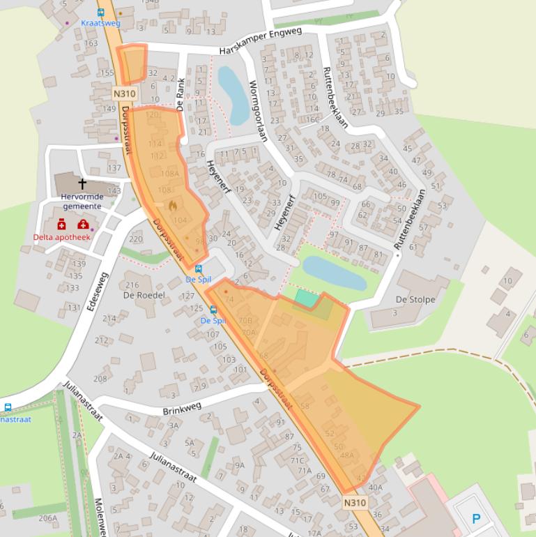 Kaart van postcodegebied 6732AG.