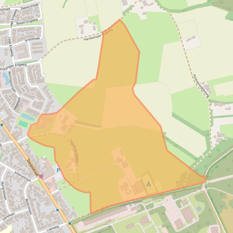 Kaart van postcodegebied 6732AS.