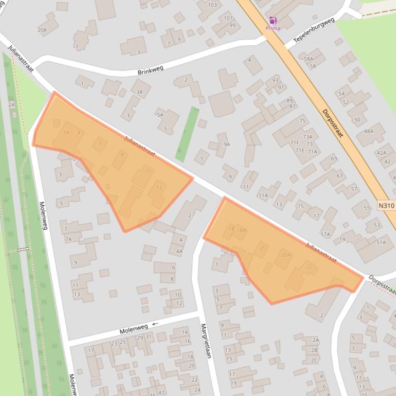 Kaart van postcodegebied 6732AV.