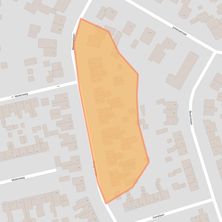 Kaart van postcodegebied 6732AW.