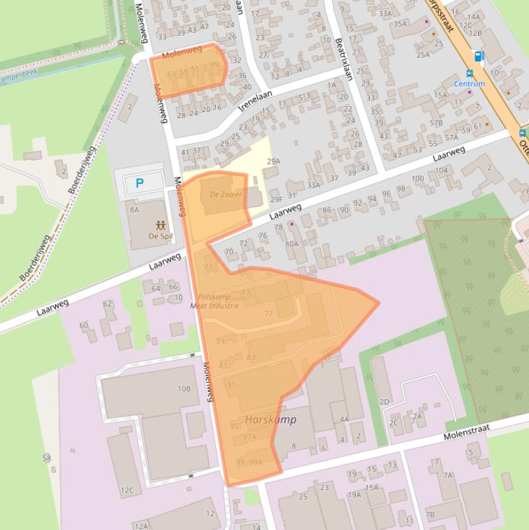 Kaart van postcodegebied 6732BJ.