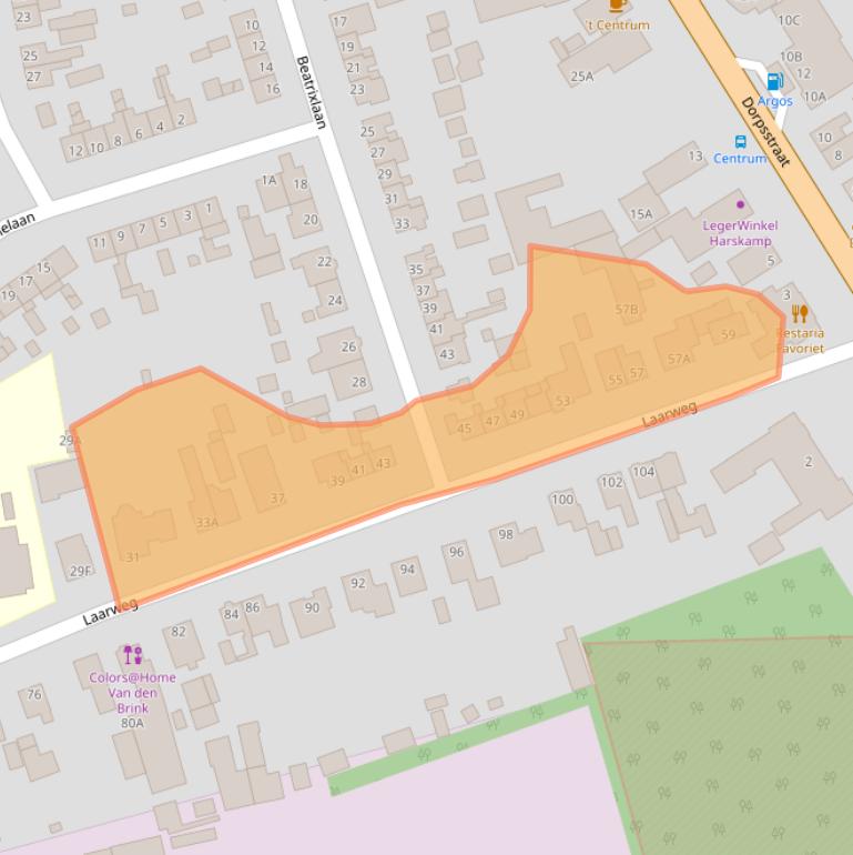 Kaart van postcodegebied 6732BM.