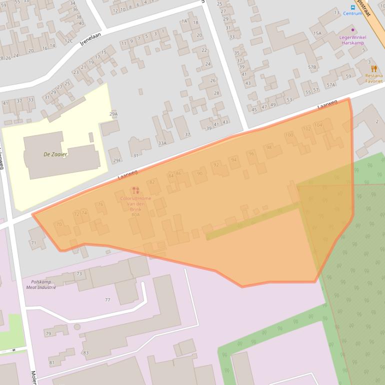 Kaart van postcodegebied 6732BN.