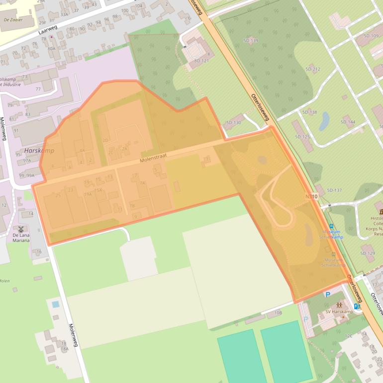 Kaart van postcodegebied 6732BP.