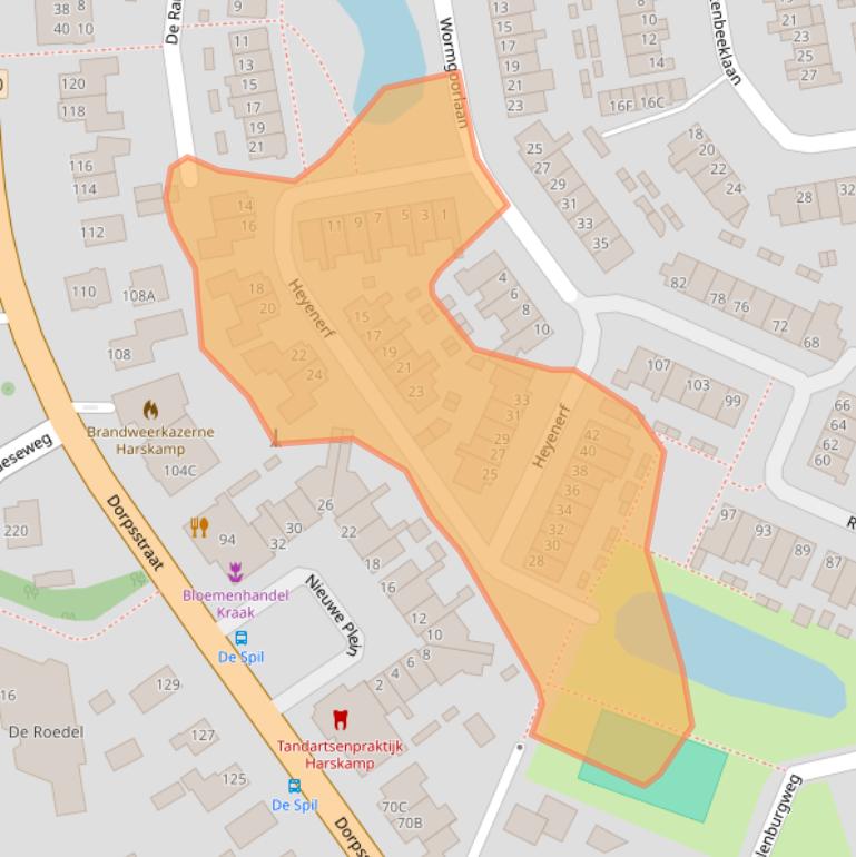 Kaart van postcodegebied 6732CA.