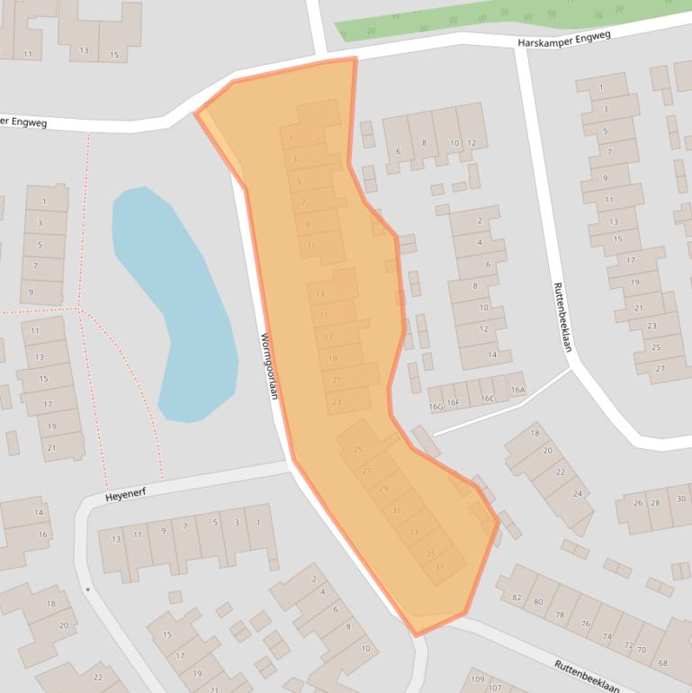 Kaart van postcodegebied 6732CB.