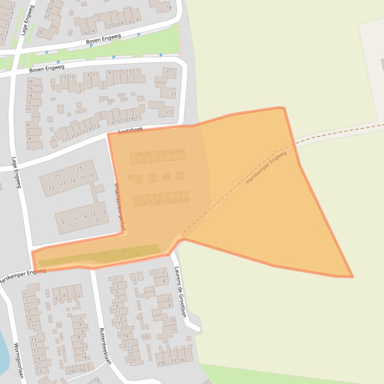 Kaart van postcodegebied 6732CE.