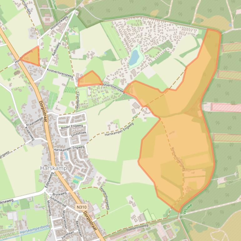 Kaart van postcodegebied 6732ED.