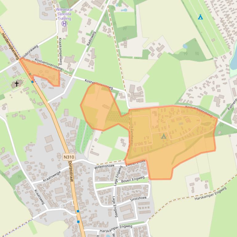 Kaart van postcodegebied 6732EE.