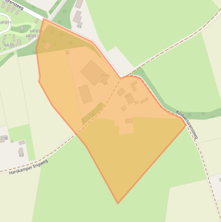 Kaart van postcodegebied 6732EG.