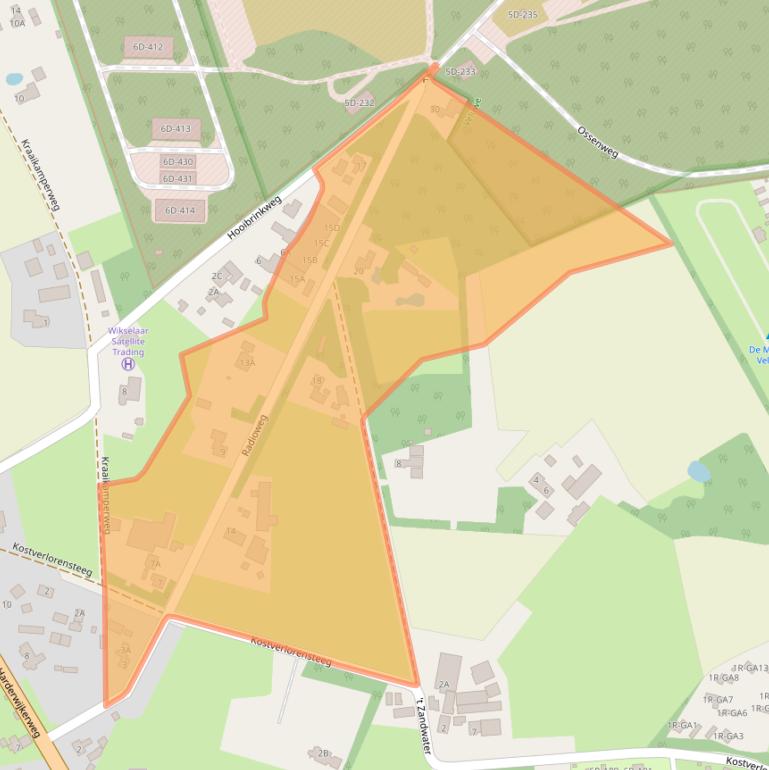 Kaart van postcodegebied 6732EK.