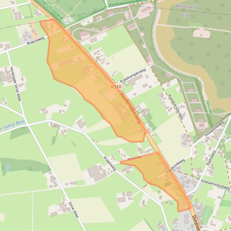 Kaart van postcodegebied 6732EP.