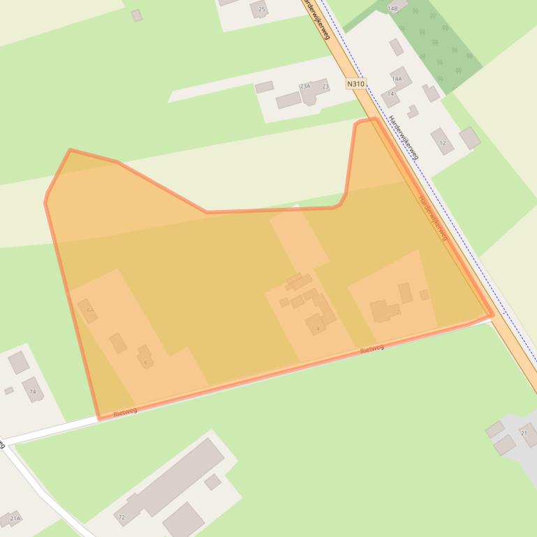 Kaart van postcodegebied 6732ET.