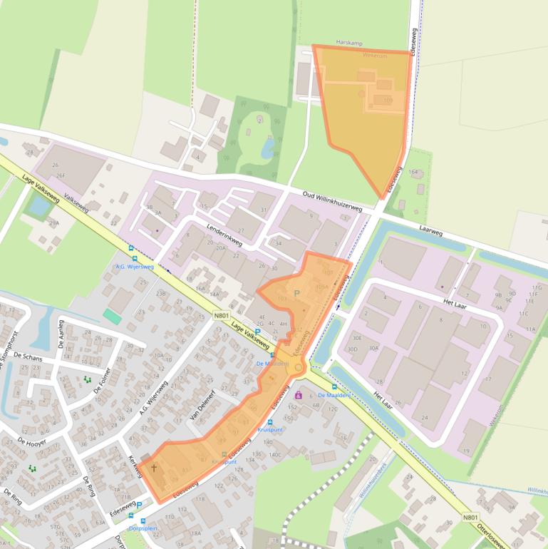 Kaart van postcodegebied 6733AD.