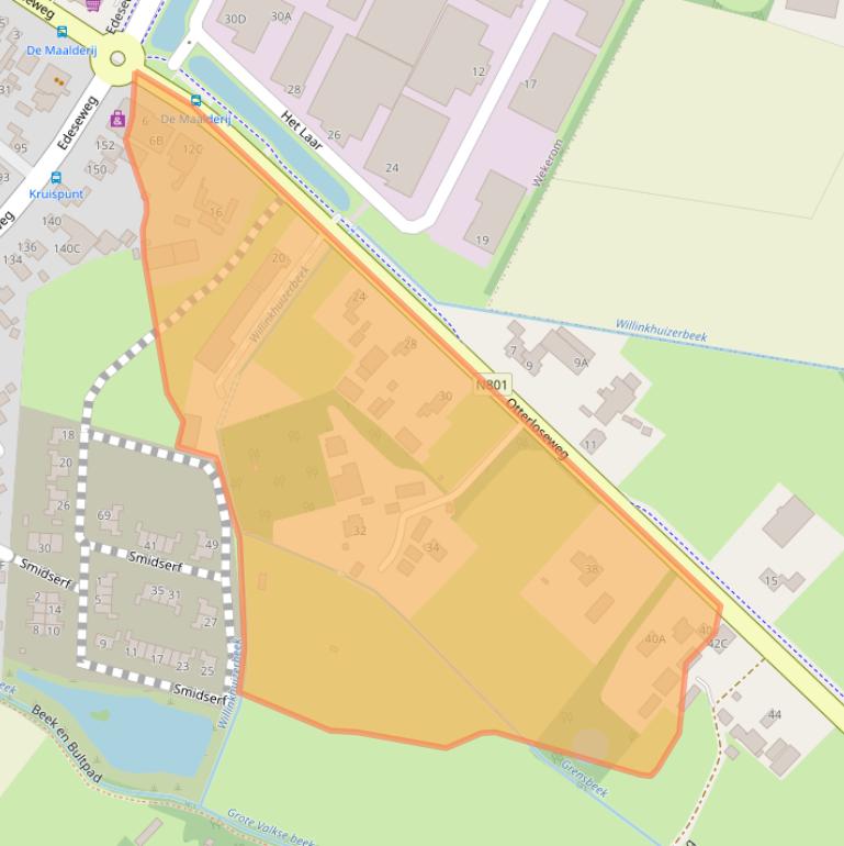 Kaart van postcodegebied 6733AM.
