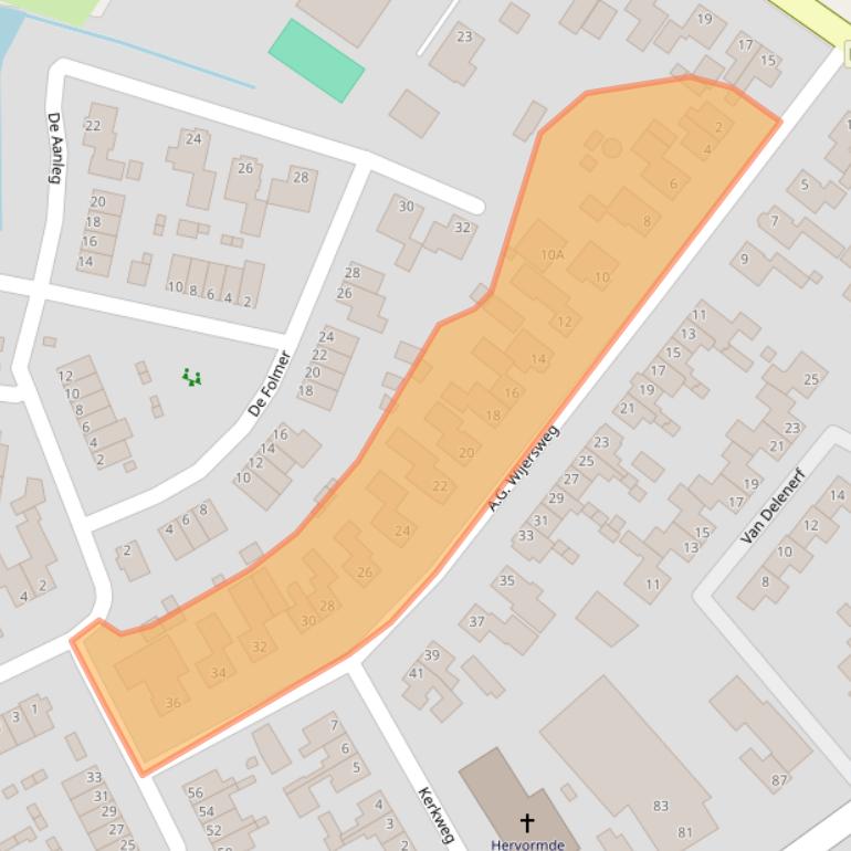 Kaart van postcodegebied 6733AS.