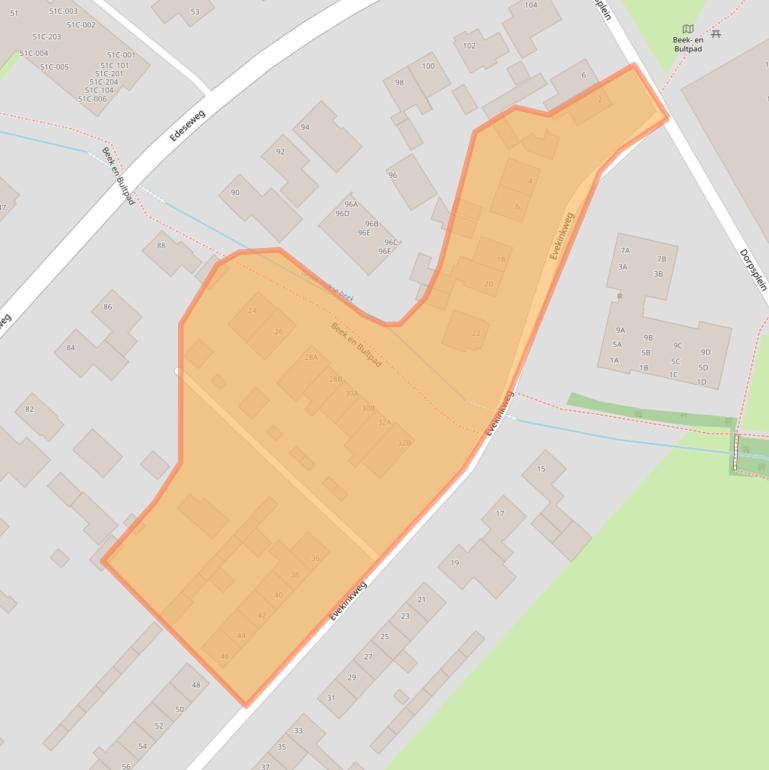 Kaart van postcodegebied 6733BC.