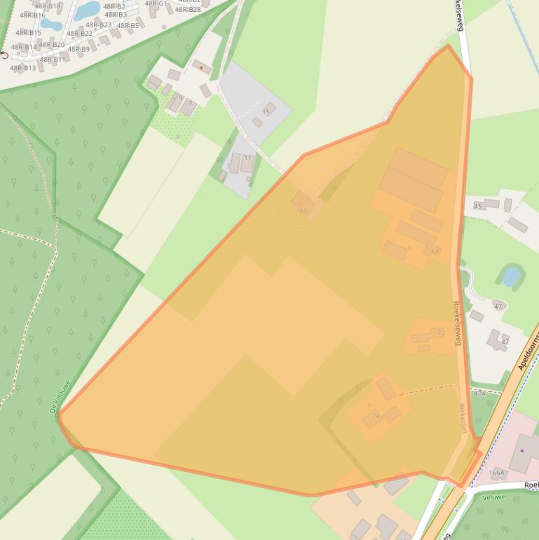 Kaart van postcodegebied 6733BR.