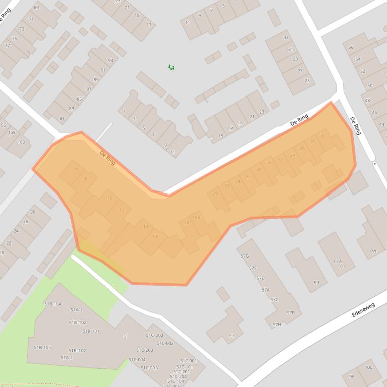 Kaart van postcodegebied 6733EG.