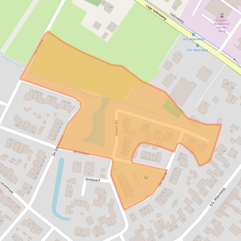 Kaart van postcodegebied 6733EN.