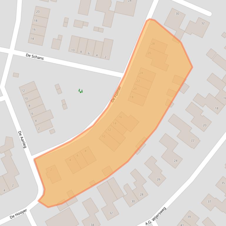 Kaart van postcodegebied 6733EP.