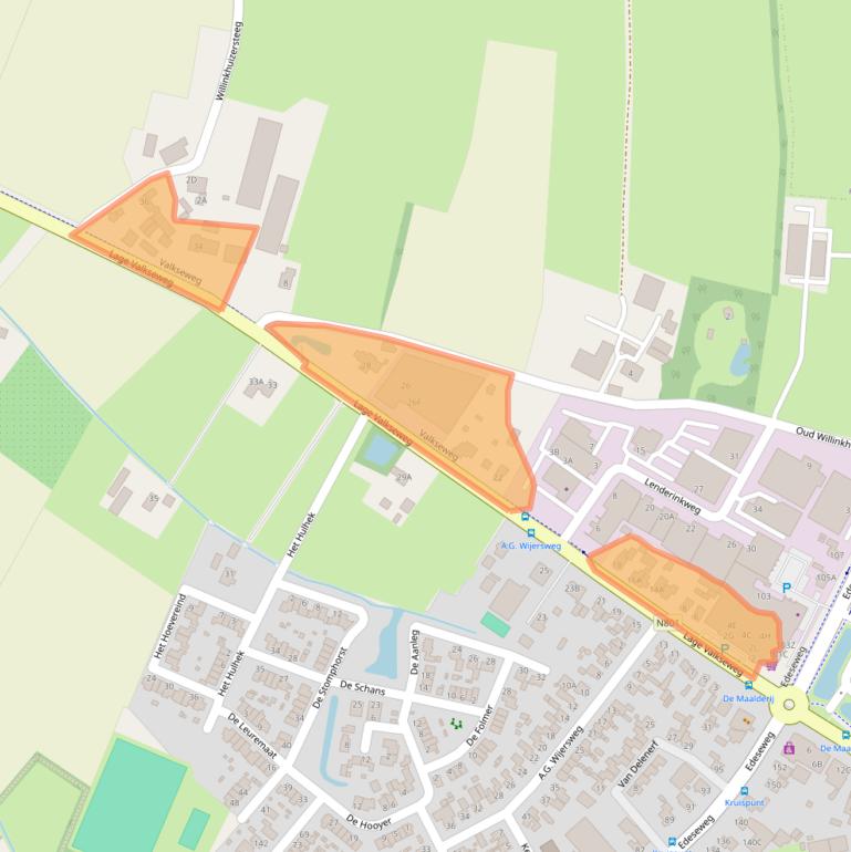 Kaart van postcodegebied 6733GC.