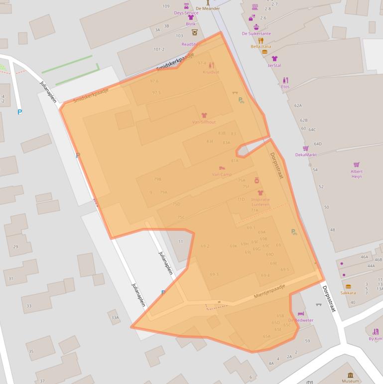 Kaart van postcodegebied 6741AC.