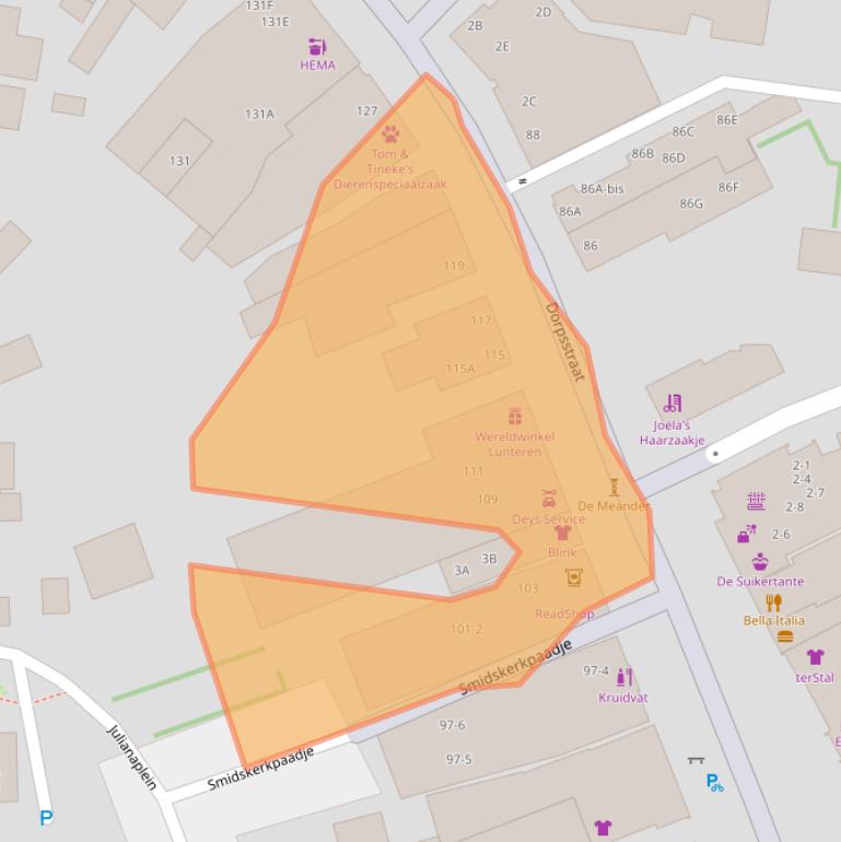 Kaart van postcodegebied 6741AD.