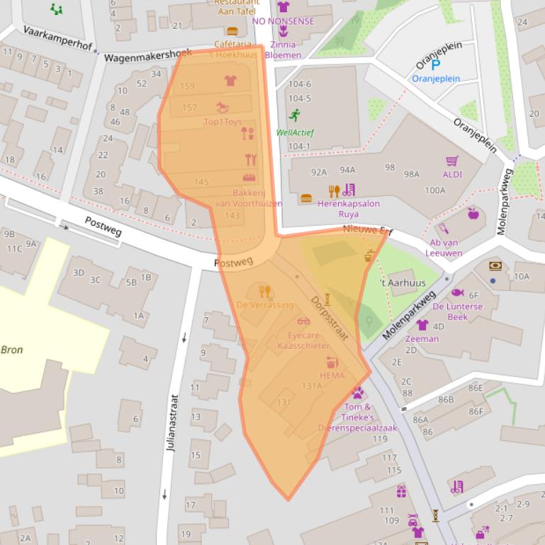 Kaart van postcodegebied 6741AE.