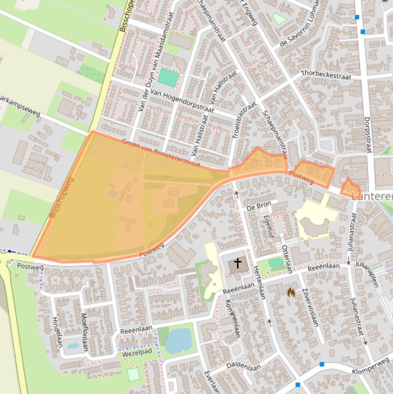 Kaart van postcodegebied 6741BC.