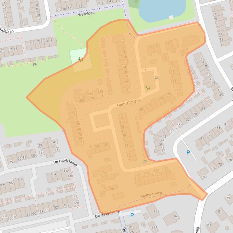 Kaart van postcodegebied 6741BX.