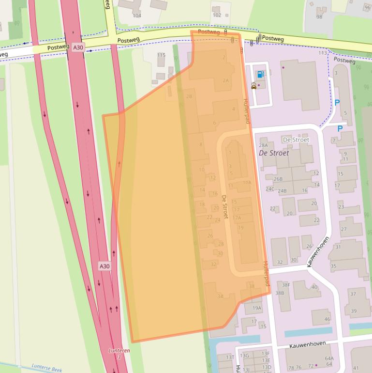 Kaart van postcodegebied 6741PT.