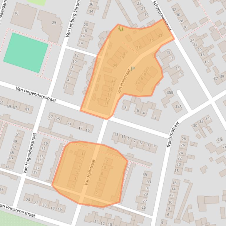Kaart van postcodegebied 6741WG.