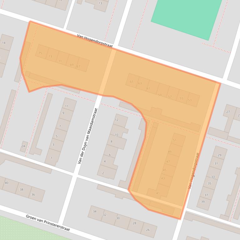 Kaart van postcodegebied 6741WJ.